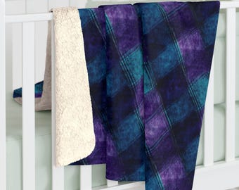 Sherpa Fleece Decke, Bunte Nordlichter Flanell Decke, Kuschelige Bettwäsche