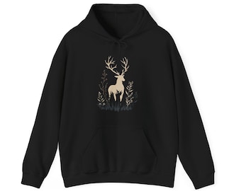 Forest Deer Silhouette Hoodie | Stag Woodland Nature Sweatshirt