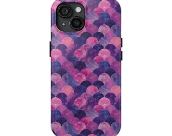 Tough Phone Case Modern Abstract Phone Case, Overlapping Pattern Design, Contemporary Art, Stylish Phone Case, Pink Purple Accessory