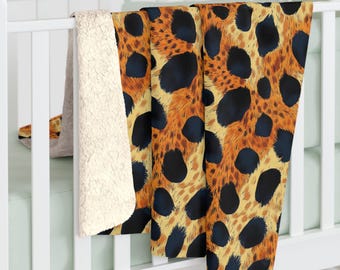 Polaire Sherpa à imprimé guépard | Jeté animal abstrait