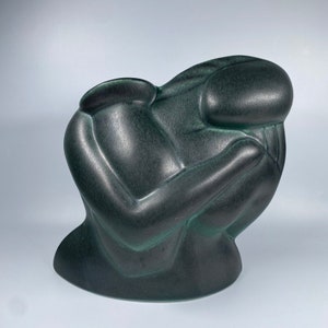 Donna Polseno Vintage Studio Ceramic Female Form Vase 9&quot; Green