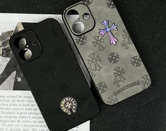 Custodia per telefono con croce gotica, custodia minimalista, regalo di San Valentino, custodia per telefono di coppia, regali per lui e per lei, custodia per iPhone Pro Max da 17 a 16 anni