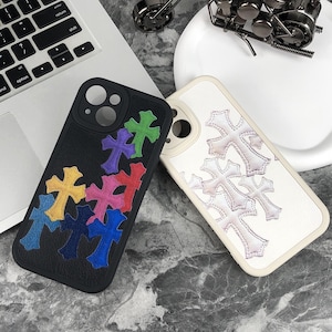 Mehrfarbige Anti-Drop Gothic Cross Handyhülle, Schöne Dekoration Handyhülle, Geschenke für Männer, Geschenke für Frauen iPhone 16 15 14 13 12 Pro Max