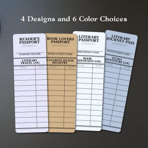 Literary Passport Bookmarks - Vintage Reading Log Tracker