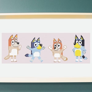 Cross Stitch Pattern Bluey Bingo Mom Dad