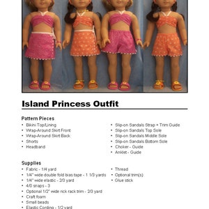 18 Doll Learn-to-Sew Doll Clothes Pattern: Island Princess BONUS Patterns & Guide _ PDF _ Digital Download image 2