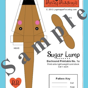Paper Doll _ DACHSHUND _ Dog Pattern &amp; Printable _ 3-D Paper Craft ...