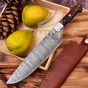 Damascus Steel Hand Forged Chef knife, Damascus Chef Set, Handmade Kitchen Knife, Damascus Kitchen Knife Anniversary & Birthday Gift For Men
