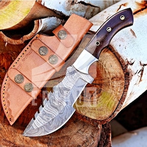 Custom Handmade Damascus Hunting Tracker Knife, Hand Forged Damascus Steel Knife, Anniversary Gift, Birthday Gift,Fathers Day Gift USA knife