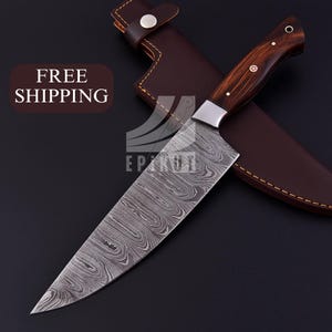 Handmade chef knife, Damascus chef Knife, Hand Forged Damascus knives, Kitchen Knife, Anniversary Gift, Birthday Gift, Gift For Her