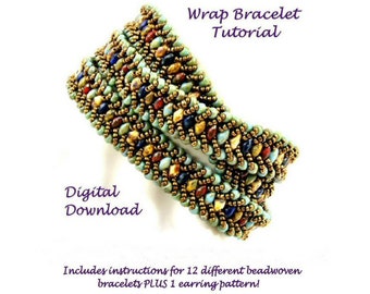 Beadweaving Pattern for Boho Wrap Bracelet, SuperDuo Bracelet Tutorial