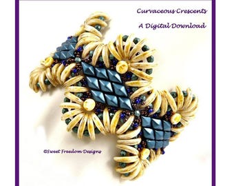 Bracelet Pattern featuring Diamonduos/GemDuos and 2-hole Crescent Beads