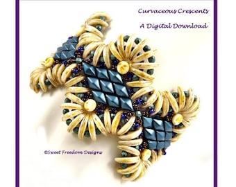 Bracelet Pattern featuring Diamonduos/GemDuos and 2-hole Crescent Beads