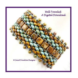 SuperDuo Pattern for Beaded Bracelet, Beadweaving Tutorial