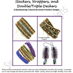 Beadweaving Pattern for Boho Wrap Bracelet, SuperDuo Bracelet Tutorial image 2