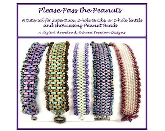 Superduo and Peanut Tutorial for Beaded Bracelets with Ruffled Edges