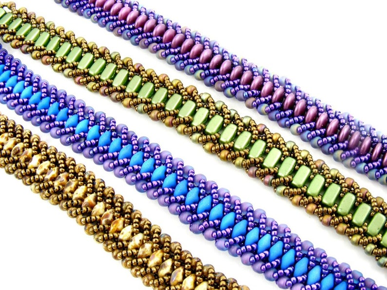 Beadweaving Pattern for Boho Wrap Bracelet, SuperDuo Bracelet Tutorial image 8