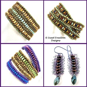 Beadweaving Pattern for Boho Wrap Bracelet, SuperDuo Bracelet Tutorial image 4