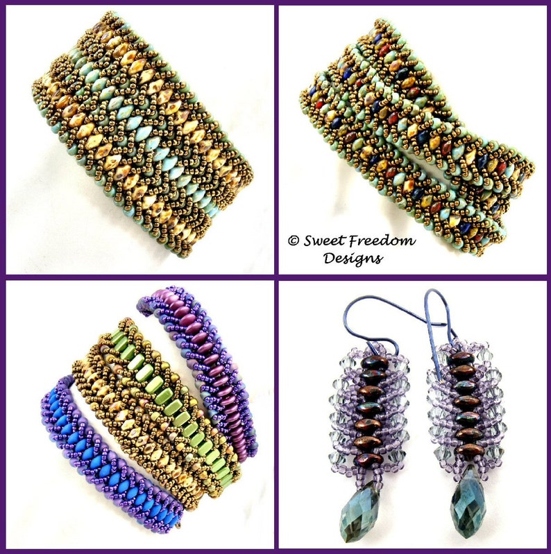 Beadweaving Pattern for Boho Wrap Bracelet, SuperDuo Bracelet Tutorial image 4