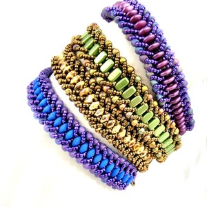 Beadweaving Pattern for Boho Wrap Bracelet, SuperDuo Bracelet Tutorial image 6