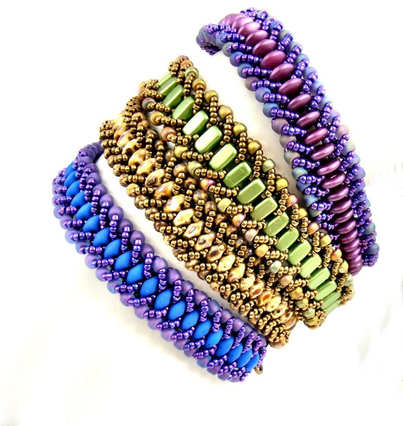 Beadweaving Pattern for Boho Wrap Bracelet, SuperDuo Bracelet Tutorial image 6