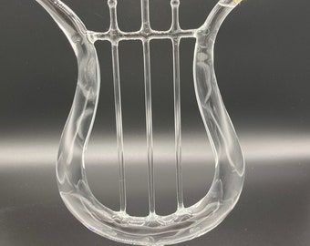 Lyre en verre, lyre, fait main, soufflée à la bouche, plaque de verre