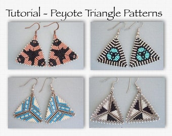 Peyote Earring Pattern, Seed Bead Pattern, Bead Triangle Pattern, Beading Tutorial, Peyote Stitch, DIY Earrings, Earring Tutorial