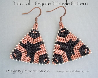 Peyote Earring Pattern, Seed Bead Pattern, Bead Triangle Pattern, Beading Tutorial, Peyote Stitch, DIY Earrings, Earring Tutorial