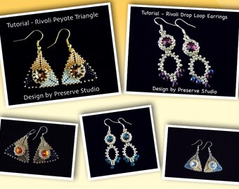 Tutorial, Beading Tutorial, Triangle Peyote Pattern,  Seed Bead Patterns, Beaded Triangle Pattern, DIY Earrings, Peyote Stitch