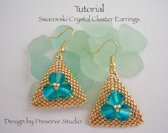 Peyote Triangle, Delica Seed Bead Pattern, Triangle Earrings, Peyote Stitch Earrings, Beaded Earrings, Handmade Earrings, Earring Pattern