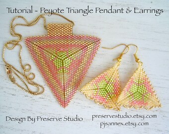 Peyote Pattern, Seed Bead Pattern, Peyote Pendant, Beading Tutorial, Peyote Stitch, Delica Seed Bead, Pendant Earring Tutorial #15