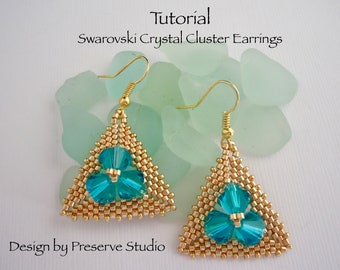 Beaded Earring Tutorial, Peyote Triangle, Delica Seed Bead Pattern, Triangle Earrings, Peyote Stitch Earrings, Beaded Earrings, Delica Beads