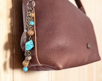 Beaded Bag Charm, Purse Charm, Artisan Handbag Jewelry, Gift for Her