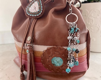 Beaded Bag Charm, Purse Charm, Artisan Handbag Jewelry, Gift for Her