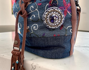 Beaded Bag Charm, Purse Charm, Artisan Handbag Jewelry, Gift for Her