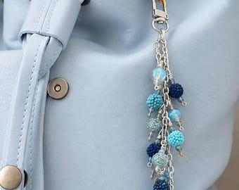 Beaded Bag Charm, Purse Charm, Artisan Handbag Jewelry, Gift for Her