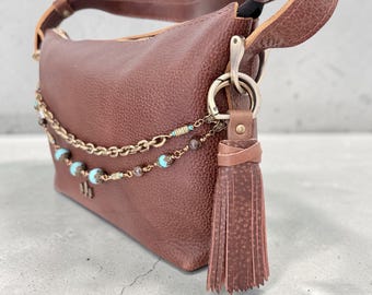 Tassel, Brown Leather, Western Bag Accessory, Cowgirl Gift