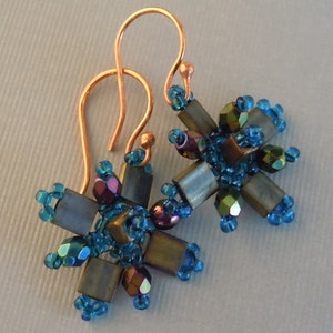 Tila Bead Tutorial, Earring Tutorial, Peyote Earrings, Easy Earring Tutorial, Seed Bead Tutorial, Earring Tutorial image 3