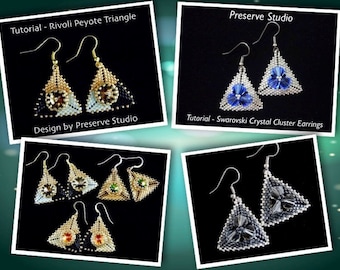 Peyote Earring Tutorial, Beading Tutorial, Peyote Triangle Pattern,  Seed Bead Patterns, Beaded Triangle Pattern, DIY