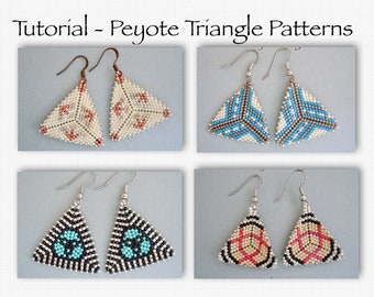 Peyote Earring Pattern, Seed Bead Pattern, Bead Triangle Pattern, Beading Tutorial, Peyote Stitch, DIY Earrings, Earring Tutorial