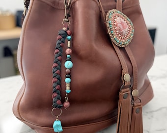 Beaded Bag Charm, Purse Charm, Artisan Handbag Jewelry, Gift for Her