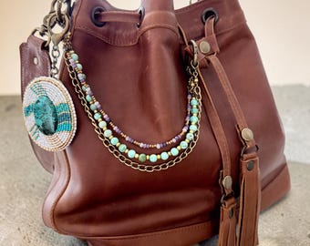 Bag Necklace, Purse Chain, Boho Bag Accessory