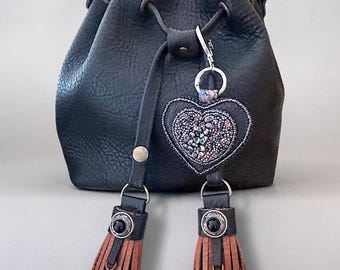 Bag Charm, Handbag Jewelry, Heart Purse Charm