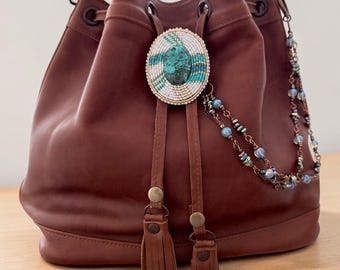Turquoise Beaded Bag Jewelry, Luxury Handbag Accessory