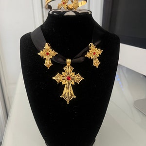 1set/4pcs Ethiopian/Eritrean Jewelry Set : Necklace, Earring, bracelet, ring