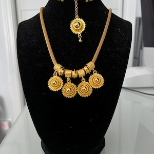 1set/4pcs Ethiopian/Eritrean Jewelry Set : Necklace, Earring, headchain , ring