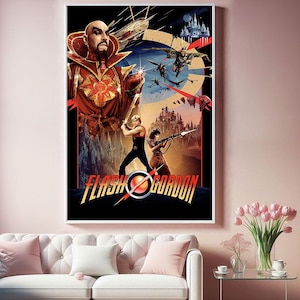 Póster de la película Flash Gordon, póster de tela de primera calidad, arte de pared pop para el hogar, regalo único