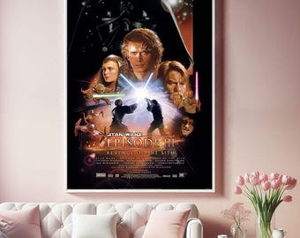 Star Wars Episode III - Revenge of the Sith Movie Poster, Top Canvas Cloth Poster, Pop Home Wall Arts, Unique Gift