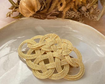 Gold barrette | gold hair accessories | Japanese Mizuhiki | hair pin | Gift for Her | Eco friendly | handmade hair accessories
