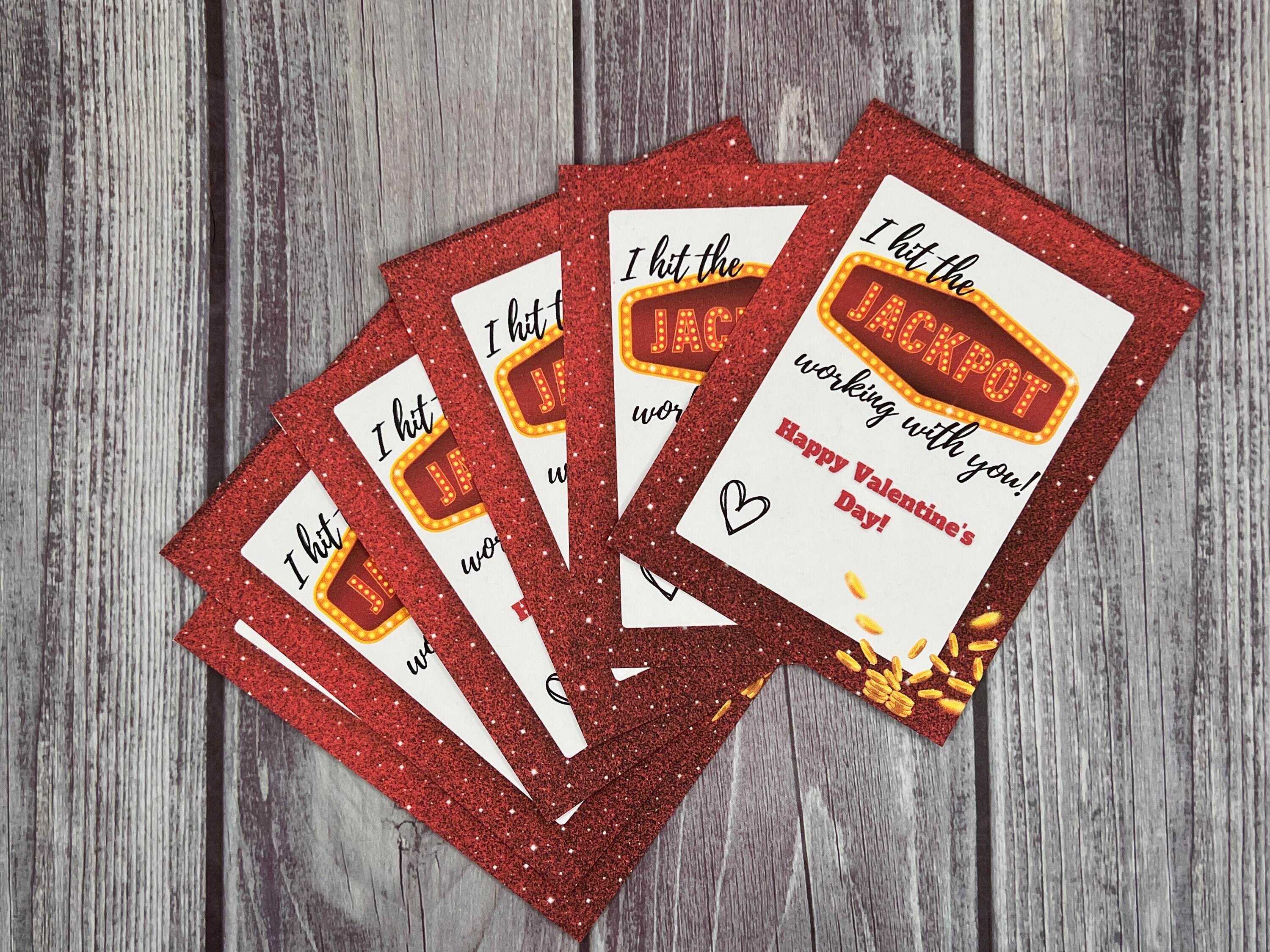 PRINTABLE Lotto Valentine- I Hit the Jackpot Working With You! Coworker ...